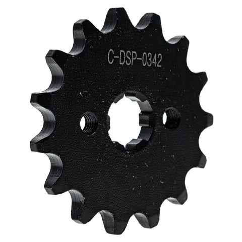 Close-up of sprocket from Honda Grom Drive Chain And Sprocket Combo 15T Front 34T Rear 420 X Ring Chain 106 Links Master Link Clip
