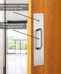 Commercial 16 Inch Stainless Steel Pull Door Plate With Rust And Corrosion Resistance for high traffic entrances in wooden door installation.