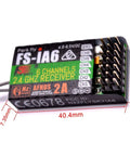 IA6 Receiver 2.4G 6CH RC Receiver With Dual Antennas For I4 I6 I10 GT2E GT2F GT2G Transmitters RC210 front view with dimensions