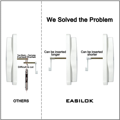 Comparison of Sliding Patio Door Handle Lock Set With Key Cylinder And Mortise Lock showing Easilok's adaptability to door thickness.