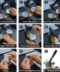 DIY Button Badge Maker Kit 50x50mm Pin Press Machine With Paper Cutter And 100pcs Components, stainless steel badge press in use
