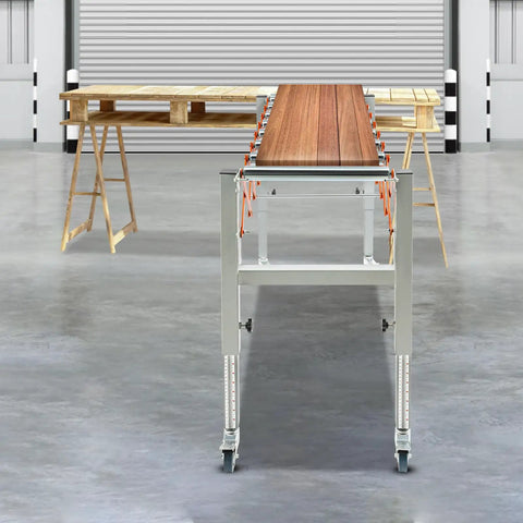 Heavy Duty Adjustable Conveyor Table On Wheels With 110 Lb Capacity Flexible Extendable Roller System in factory