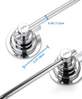 No Drilling Suction Cup Towel Bar 16 Inches Heavy Duty Wall Mount Towel Holder with two 3 inch suction cups on stainless steel surface