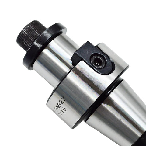 Close-up of R8 Face Mill Cutter Set 80mm With BAP400R Arbor And APMT1604 Carbide Inserts, showing the FMB27 arbor detail.