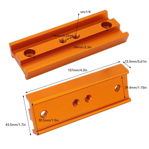 107mm Dovetail Mounting Plate for Telescopes and Cameras With 1/4 Inch Thread Metal Dovetail Saddle Adapter with dimensions