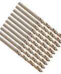 Rock Solid 10 Piece Cobalt High Speed Steel Drill Bit Kit For Stainless Iron Plastic Precision Twisted Design Effortless DIY Drilling And Engineering Projects With Secure Grip And Minimal Wobble, 10 drill bits