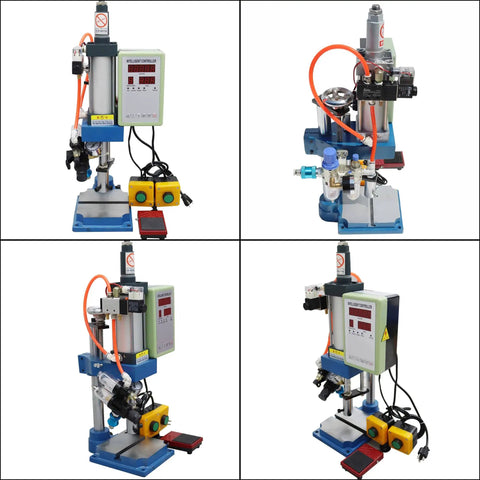Desktop Pneumatic Punch Press Machine with 110V Power and 440 lb and 200 kg Force, Digital Display Controller, 0.6 Inch Die Hole