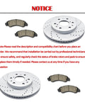 Front and Rear Drilled and Slotted Brake Rotors with Ceramic Pads Kit for Cadillac Escalade, GMC Yukon, Chevy Silverado 1500, Tahoe
