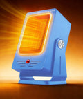 Portable Indoor Space Heater For Desk And Office, 2-Second PTC Fast Heating, 60 Degree Adjustable Angle, Blue heater on
