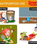 Multipurpose use illustration showing painting, cleaning, kitchen, and gardening activities by Gmark.