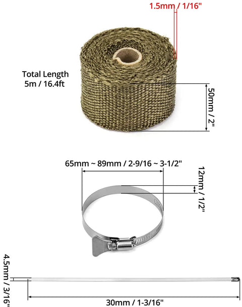 Fireproof Pipe Wrap Insulation Webbing With Adjustable Clamp Anti-Scald Chimney Ribbon for Furnace Flue Protection