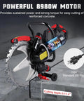Yuchengtech 16 Inch Ring Saw 8980W Toroidal Electric Concrete Cutter displaying powerful motor for cutting concrete and masonry.