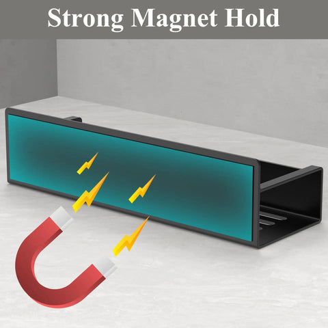 Front view of Magnetic Cup Holder For Refrigerator No Assembly Required 4 Pack Black Keeps Stanley And Other Tumblers Locked In Place.
