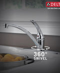 Chrome Kitchen Faucet With Side Sprayer For 8 Inch Center Four Hole Install Single Handle Contemporary Design