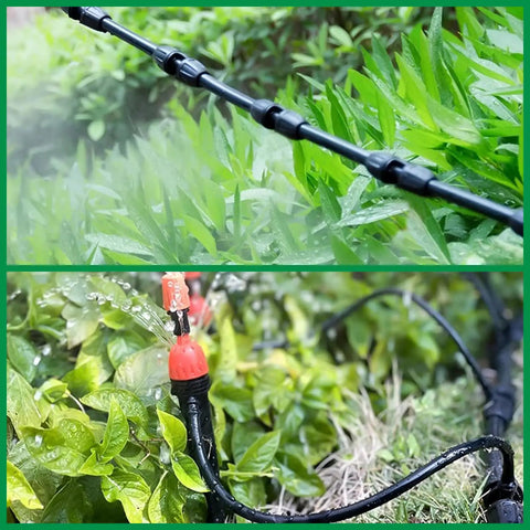 Fifty Foot Half Inch Drip Irrigation Tubing Kit With Switch Valves Tees Couplings Barbed End Plugs And Faucet Adapters in garden