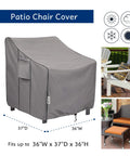 Heavy Duty Waterproof Patio Chair Covers 2 Pack For All Weather Outdoor Furniture Fits Up To 36W X 37D X 36H Inches on patio armchairs