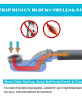 One Point Five Inch Low Profile Tub Drain Kit With Flexible P Trap And Easy Turn End Nuts for blocking odors and bugs.