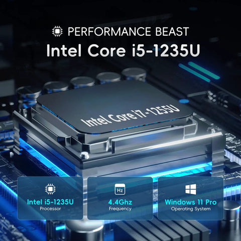 Rugged 12.2 Inch Windows 11 Pro Tablet Intel Core I5 16GB Ram 128GB showing Intel i5-1235U processor on motherboard.