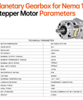 20:1 Planetary Gearbox for Nema 17 Stepper Motor technical parameters, compact body, CNC, 3D printer, robotics use