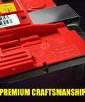 Top Shelf Oem Compatible Battery Power Distribution Box With Integrated Fuse And Crash Disconnect Relay For Bmw 1 3 Series E90 E82 E88 E84 X1 2006 To 2015 Straight Swap Rebuild Kit close-up showing red fuse box design and labels.