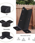 Four Pack Adjustable Deck Post Anchor Brackets Fits 1.5x1.5, 2x2, 2x4, 4x4 Posts with black powder-coat finish