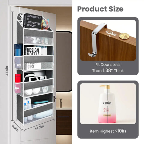 Crush Your Household Grind With This Solid Over The Door Organizer Sporting Four Heavy Duty Shelves And Four Deep Side Pockets Crafted For Flexible Hanging Storage Featuring Reinforced Hooks That Hold Forty Four Pounds Like A Boss