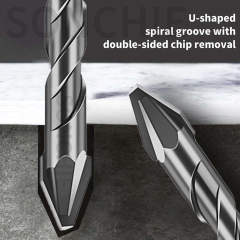 SONCHIE high-strength eccentric twist drill bit set, 8 pieces with metal storage case