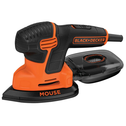 Pro Grade Detail Sander With 1.2 Amp Motor 16,000 OPM Compact Corded Power Three Position Comfort Grip Dust Collector Black+Decker