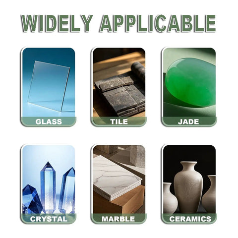 Application examples of 5 Pack 4.5 Inch Diamond Cutting Discs for Glass, Tile, Jade, Crystal, Marble, and Ceramics.