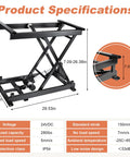 Electric Scissor Lift Table 280 Lbs Capacity Adjustable Height 7.1 To 26.4 In specifications diagram