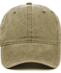 Front view of Low Profile Adjustable Washed Cotton Baseball Cap Dad Hat For Men And Women Versatile Golf Style And Everyday Streetwear