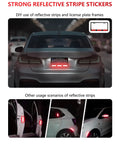 Two Pack Black Aluminum License Plate Frames For Cars rear view with reflective stickers at night