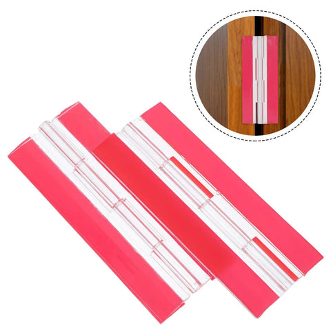 Two Pack Self Adhesive Acrylic Cabinet Hinges Flush Mount For Small Doors And DIY Boxes Easy Install No Drill Clear Hinges