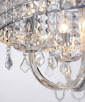 Close-up of 4 Light K9 Crystal Modern Chandelier For Living Room Ceiling Fixture With Adjustable Chain Up To 60 Inches, crystal detail.