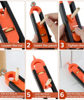 Heavy Duty Contour Scribe Tool With Two Included Pencils And Secure Clamp Lock for step-by-step tracing instructions.