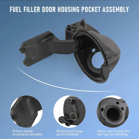Fuel Filler Door Housing Pocket Assembly Replacement For Ford F-150 2009 2014 And Lincoln Mark LT 2010 2014 on blue background