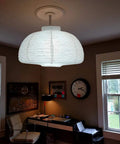 White Round 18 Inch Paper Lantern Set Two Pack Rice Paper Hanging Lamps For Decor No Fuss To Assemble Soft Ambient Glow