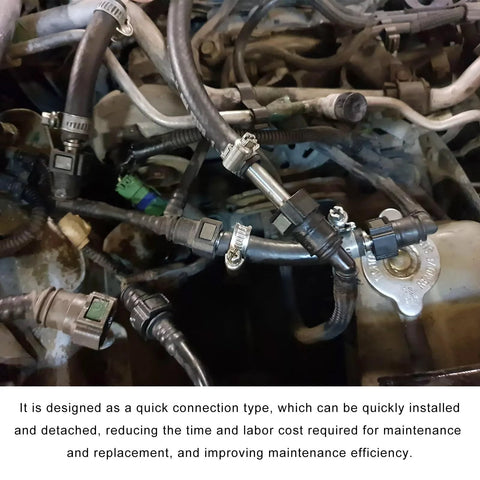 Two-pack ZNDAW fuel line quick connectors for 3/8 SAE to 5/16 in ID nylon tubing, hose barb straight fittings under hood