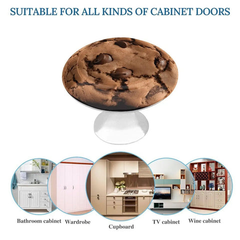 Chocolate Cookie Stainless Steel Cabinet Knobs And Drawer Handles Top Tier Beast Grade kitchen cabinet knob with cookie design.