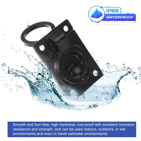 Flush Pull Ring Handle 2-1/2 To 1-3/4 Inch Square Recessed Door Pull Marine Grade 316 Stainless Steel, waterproof feature