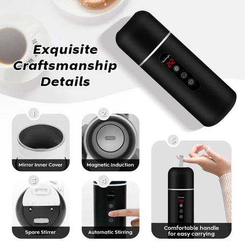 Road Trip Ready Car Kettle With 12V/24V Power Portable Hot Water Boiler For Camping And Travel Lightweight 420ml Travel Kettle