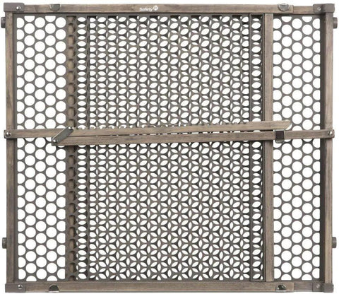 Adjustable Baby Gate For Doorways With Pressure Mount No Drill Setup Easy Tool Free Install Kid Friendly Pet Safe Gate Vintage Wood Gray Perfect For Toddlers And Pets