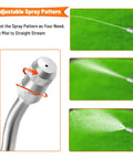 Close-up of adjustable stainless steel nozzle from Two Pack 29 Inch Spray Wand Kit With Brass Barb Fittings for mist to stream spray