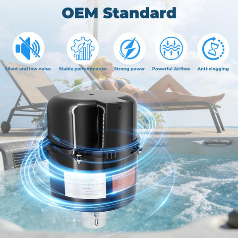 2 HP 240V Spa Blower Replacement For Air Supply Quiet Shock Absorbing Easy Installation For Pool Hot Tub And Spa Plumbing