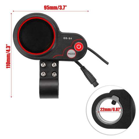 Electric Scooter Throttle With LCD Display 36 To 60V Panel Dope Power Mode And Speed Gear Compatible With Zero 8 9 10 8X 10X QS S4 Controller Twist Throttler 6 Pin Kit Display Parts