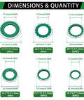 AC Compressor Seal Washers Kit 160 Piece Assortment With 6 Sizes For Automotive AC System Port Bonded Gasket Set dimensions