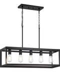 Five Light Cage Pendant Island Light With 33 Inch Adjustable Hanging Ceiling Fixture In Oil Rubbed Bronze Looks Slick For Farmhouse Kitchen UL Listed Dimmable Compatible E26 Base LED Ready