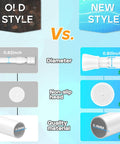 Comparison of old and new styles of Pair Of Adjustable White Spring Tension Curtain Rods 28 To 48 Inches No Drill No Tools Easy Install Non Slip For Windows Doors Bathrooms And Doorways Anywhere featuring diameter, non-slip head, and material quality.