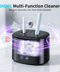 Heavy Duty 50kHz Ultrasonic Cleaner For Retainers Braces Aligners Night Guards And More With Four UV Lamps 340ml Rechargeable Denture Cleaner For Jewelry And Toothbrushes Delivers Deep Clean With No Hassle on countertop