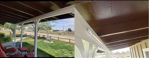 1/2 Inch PVC Mist Nozzle Kit For Patio Cooling on backyard patio ceiling, part of Outdoor Mister System with Split PVC Couplings visible